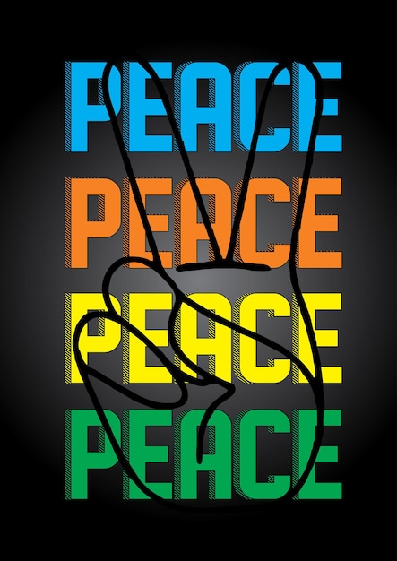 Peace slogan tee tipografía gráfica para imprimir ilustración camiseta vector arte vintage premium vector