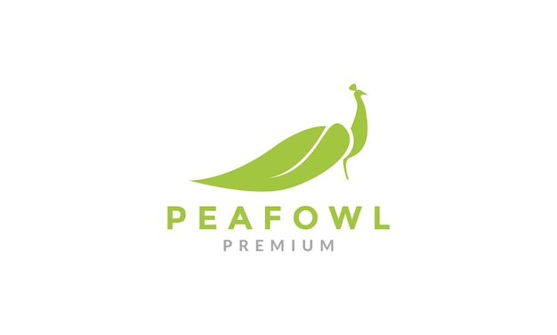 Peafowl o pavo real con hoja logotipo símbolo icono vector gráfico diseño ilustración