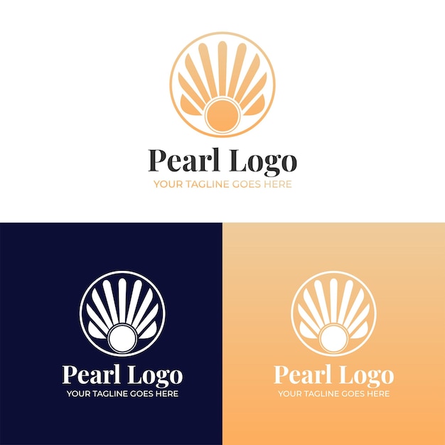 Pearl Logo Vector Design con un estilo elegante minimalista de lujo adecuado para joyería Logo