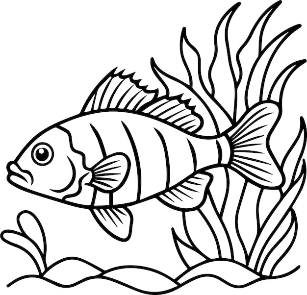 Peces blancos y negros en el agua