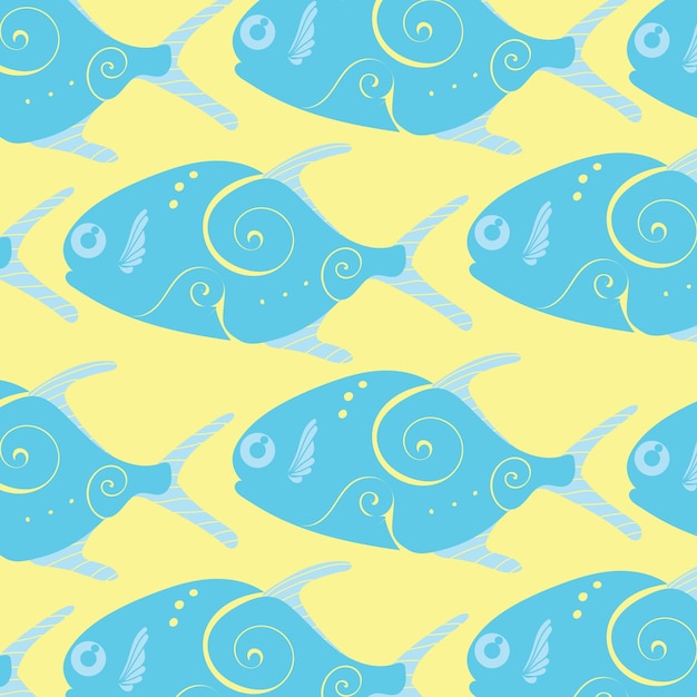 Peces decorativos coloridos con un patrón sin costuras