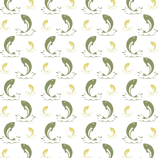 Peces repitiendo el patrón de moda hermoso fondo vectorial multicolor
