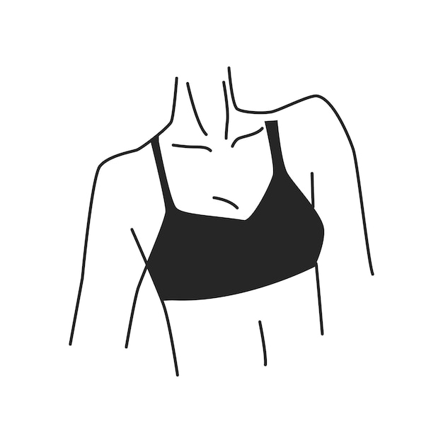 Vector pechos de pecho de mujer de cuerpo femenino mínimo