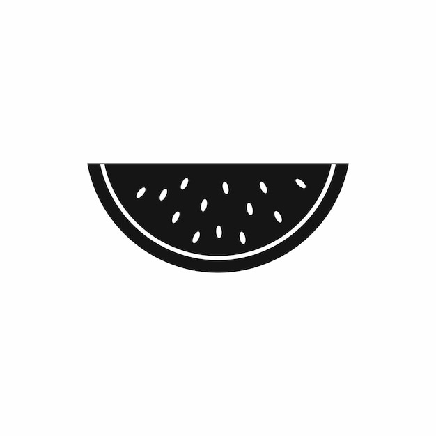 Pedazo de icono de sandía en estilo simple aislado sobre fondo blanco Símbolo de verano y comida