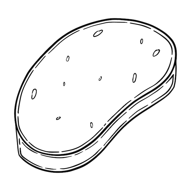 Pedazo de pan cortado producto de panadería doodle dibujos animados lineales