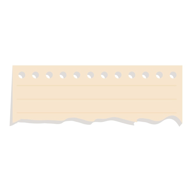 Un pedazo de papel de cuaderno en blanco con agujeros.