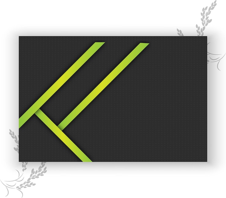 Vector un pedazo de papel negro y verde con una línea verde en él