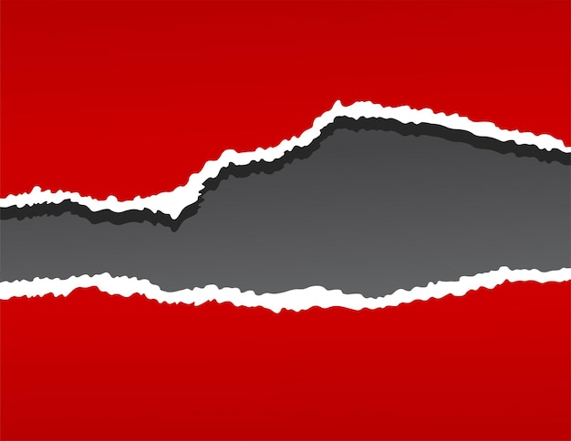 Un pedazo de papel rojo rasgado sobre el gris