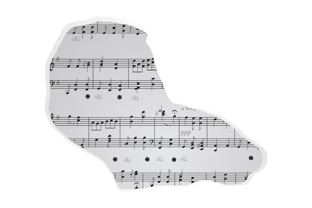 un pedazo de papel roto un collage de papel de cuaderno notas musicales de un viejo periódico trozos de papel