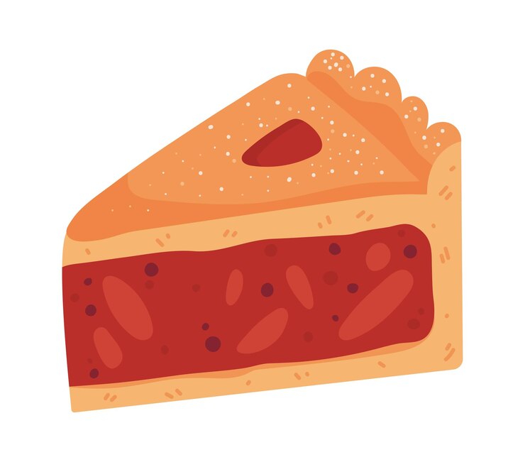Vector el pedazo de pastel en el icono de fondo blanco aislado