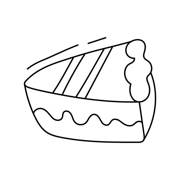 Un pedazo de pastel Ilustración vectorial en estilo doodle