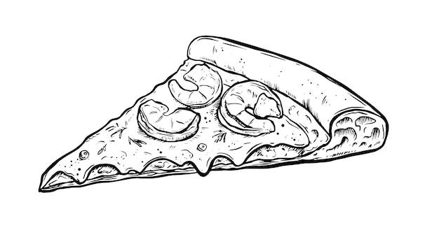 Un pedazo de pizza con mariscos