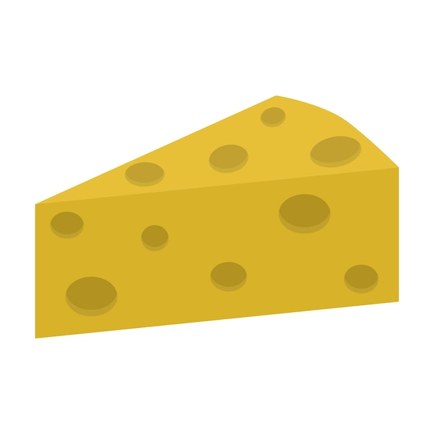 Pedazo de queso Queso con agujeros Vector