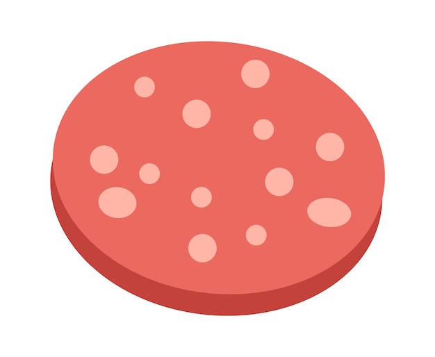 Pedazo de salami Icono de comida Ilustración vectorial