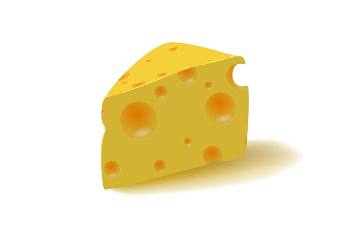 Vector pedazo triangular de queso queso icono d queso comida realista
