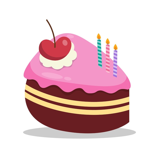 Los pedazos de pastel de cumpleaños para celebraciones alegres