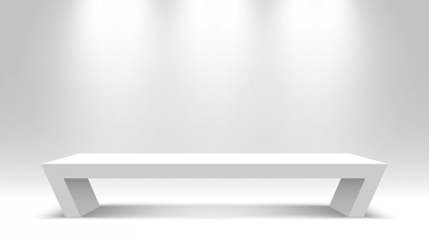 Pedestal blanco vacío. Estar. Escritorio. Podio. ilustración.