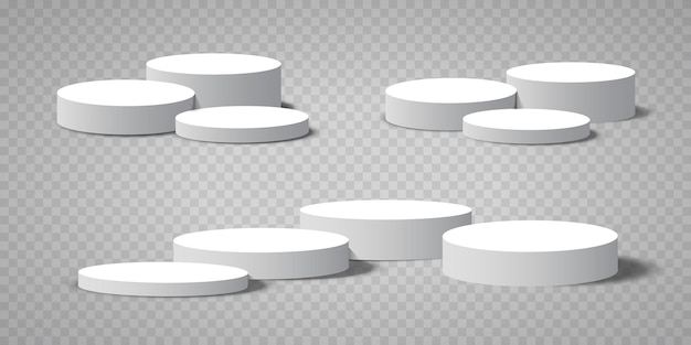Pedestal de pantalla Plataforma de diseño Producto vacío Sala blanca y luces laterales Representación 3D