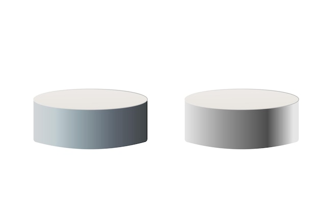 Pedestal de podio vectorial para la presentación de productos aislado sobre fondo blanco