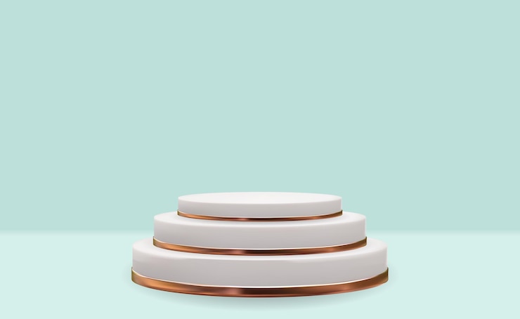 Vector pedestal trasero realista 3d sobre pantalla de podio vacía de moda natural pastel