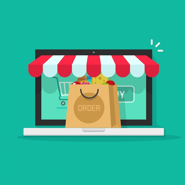 Pedido en línea de la tienda de comercio electrónico