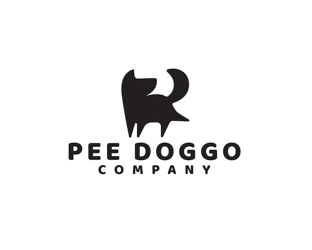 Pee cachorro bebé perro logo concepto ilustración vectorial