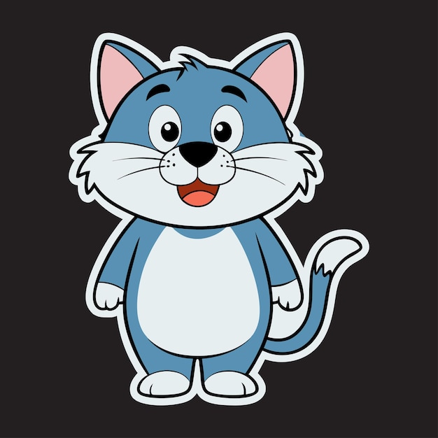 Pegajosa pegatina con el vector del gato pegajoso