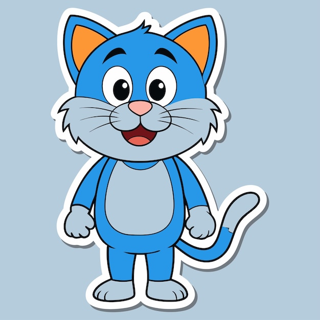 Pegajosa pegatina con el vector del gato pegajoso