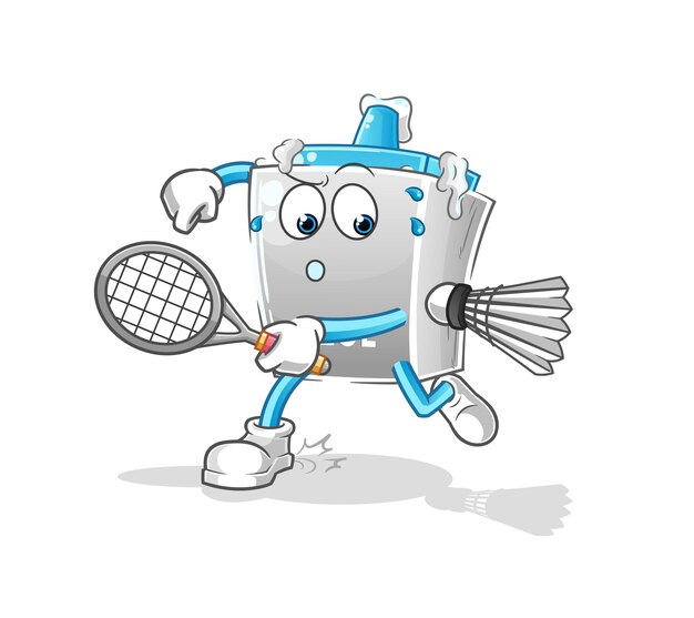 Pegamento jugando vector de caracteres de ilustración de bádminton
