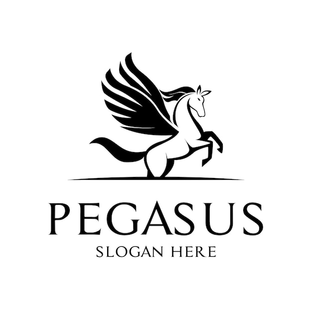 Pegasus Logo with Wings and Pegasus Text