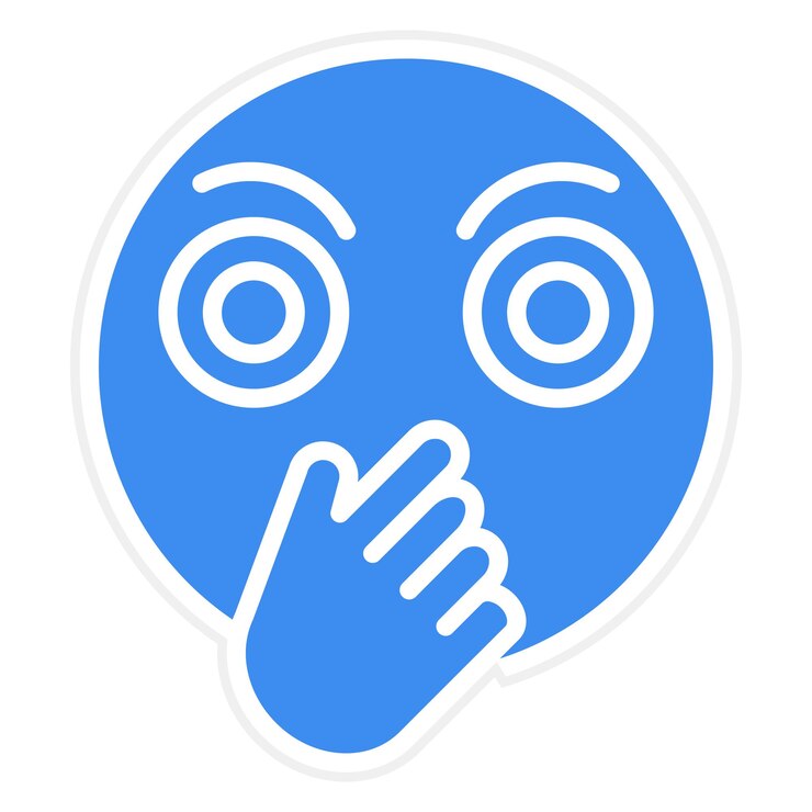 Vector una pegatina azul con dos ojos y un fondo azul