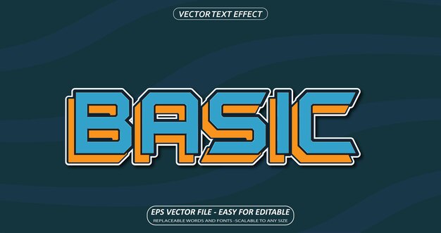pegatina de banner de efecto de texto editable moderno negrita básica