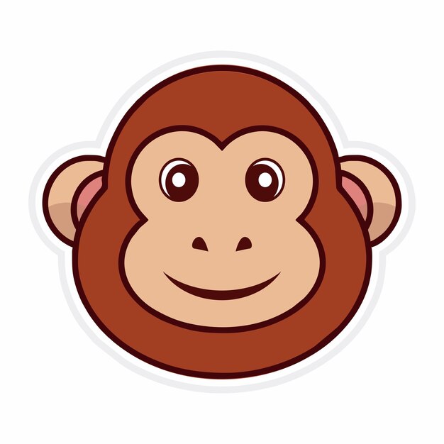 Una pegatina de cara de mono que dice 'monkey' en ella