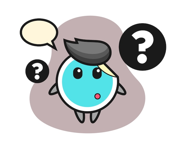 Pegatina de dibujos animados con el signo de interrogación