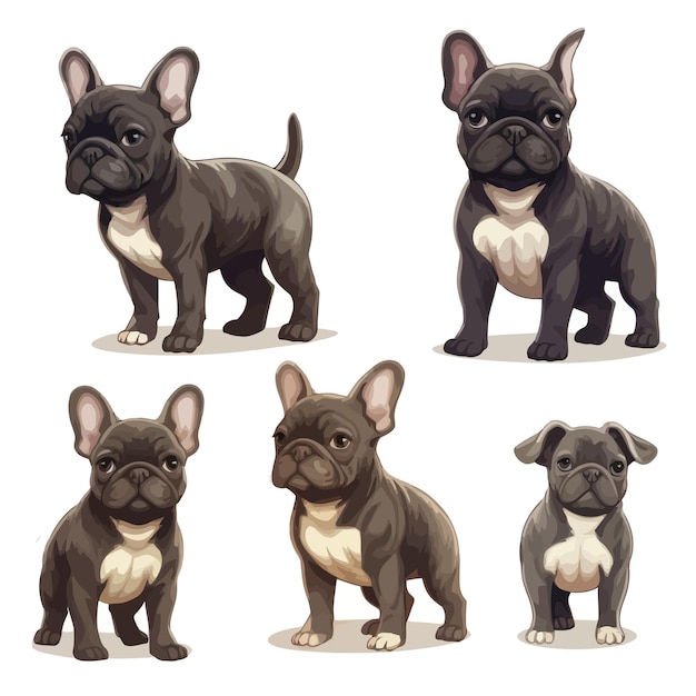 pegatina de dibujos animados vectoriales de lindos cachorros