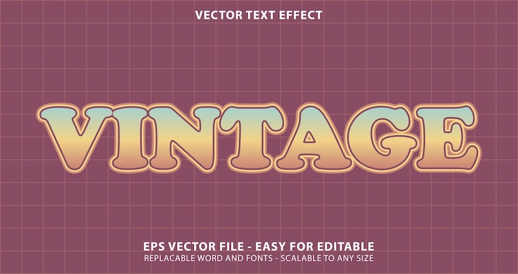 Vector pegatina de efecto de texto editable en negrita vintage
