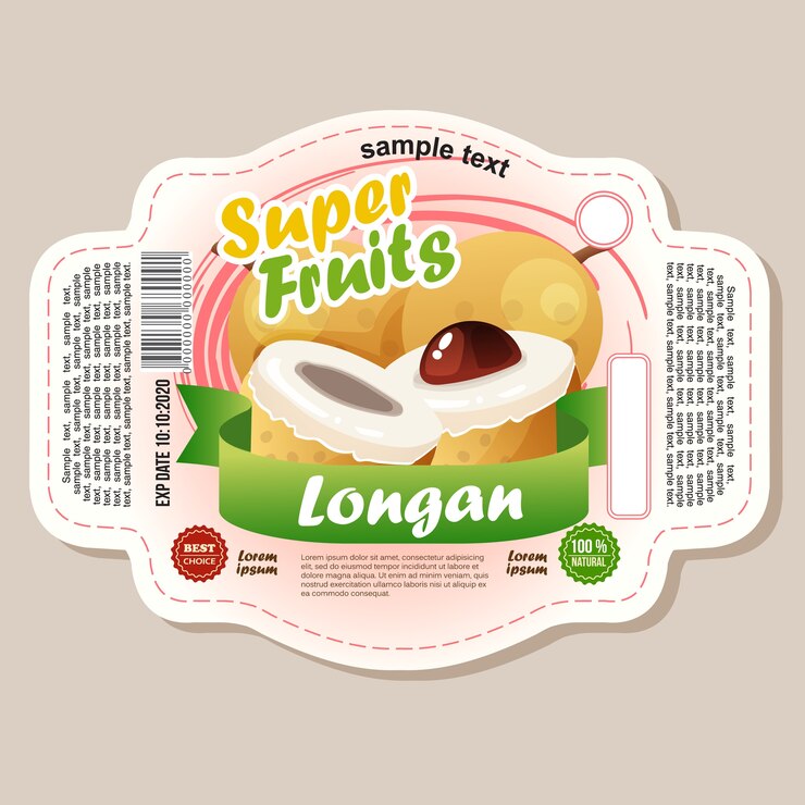 pegatina de etiqueta longan