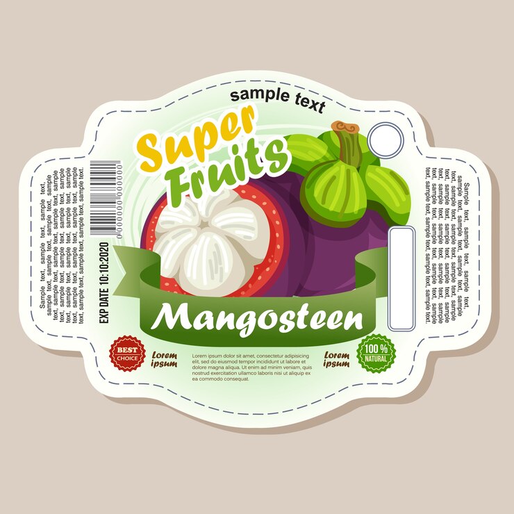 pegatina de etiqueta de mangostán