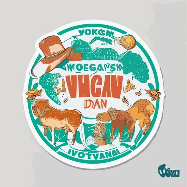 Pegatina fondo blanco día mundial del veganismo