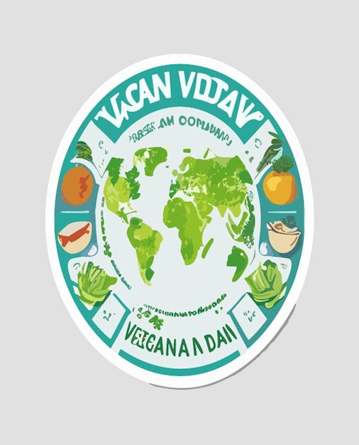 PEGATINA FONDO BLANCO Día Mundial del Veganismo