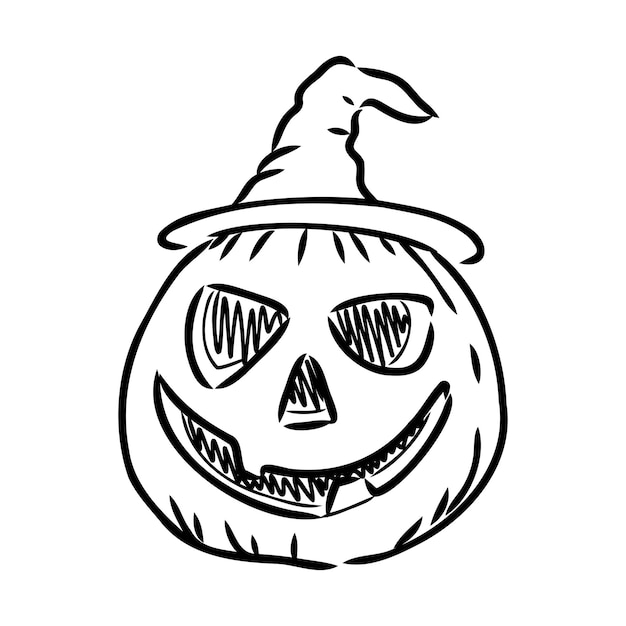 Pegatina halloween calabaza vector ilustración calabaza para halloween vector sketch