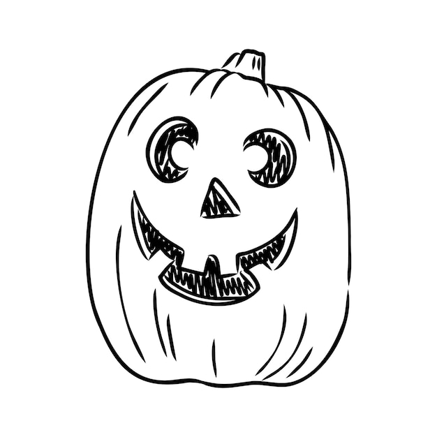 Pegatina halloween calabaza vector ilustración calabaza para halloween vector sketch