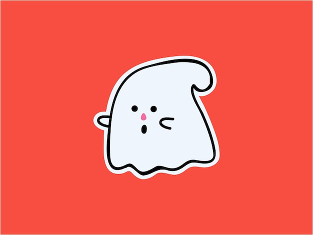 Pegatina ilustración linda y kawaii del personaje de halloween del pequeño zombi