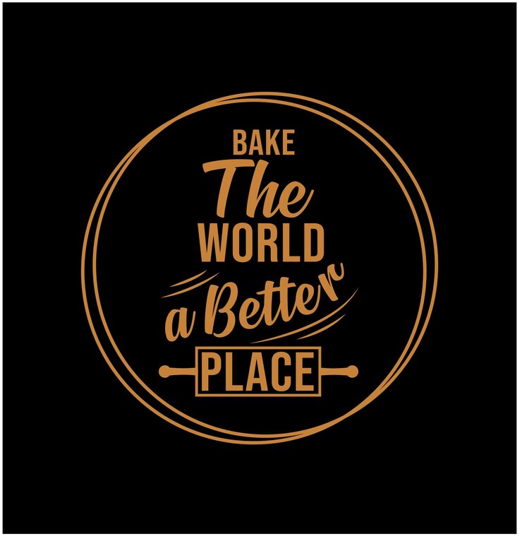 Vector pegatina de letras 'bake the world a batter place'