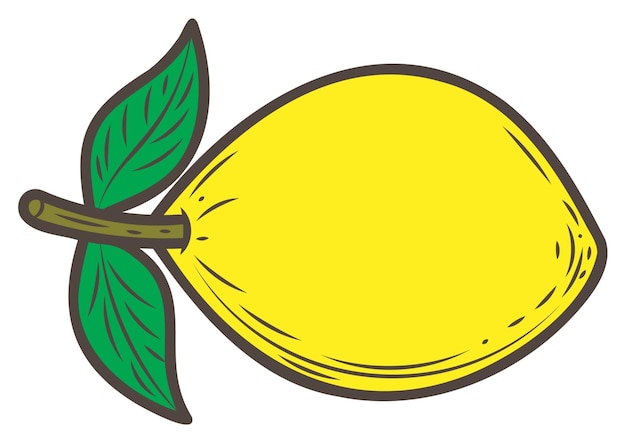 Vector pegatina limón fruta