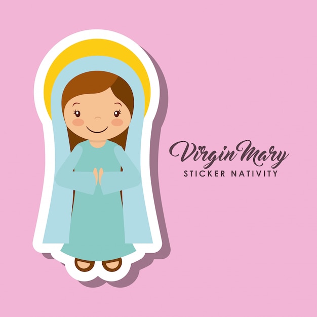 Vector pegatina de mary virgen