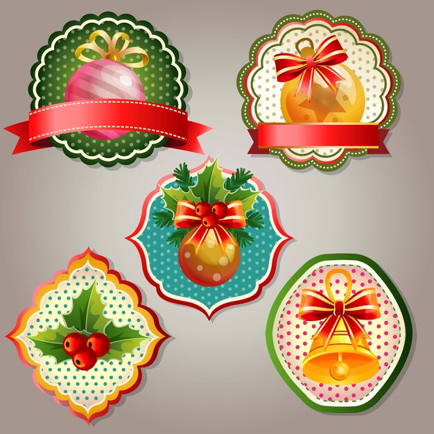 Pegatina de Navidad vintage