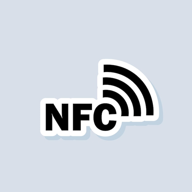 Pegatina nfc. Icono de pago sin contacto. Pago inalámbrico. Icono de la sociedad sin efectivo sin contacto. Vector sobre fondo aislado. EPS 10.
