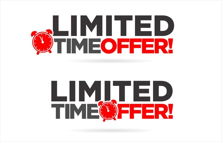 Vector pegatina de oferta por tiempo limitado aislada sobre fondo blanco