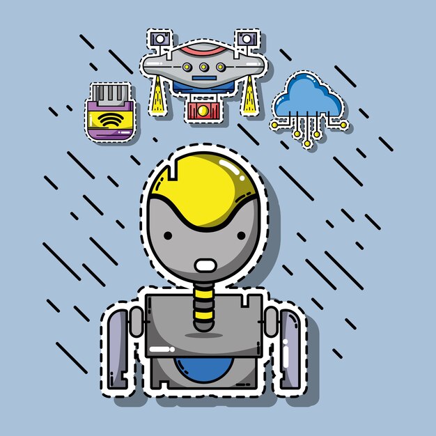 Pegatina de parches de Robot and Drone Technology